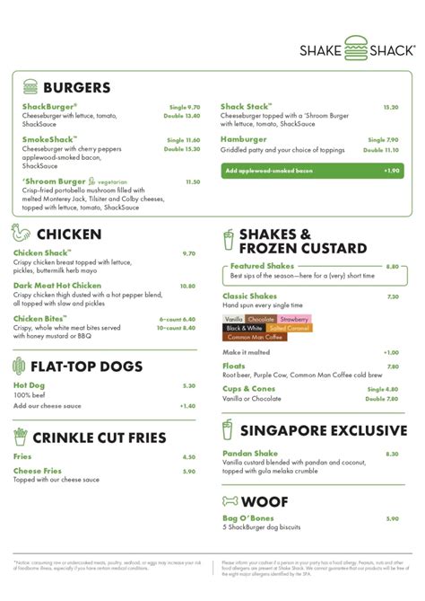 Shake Shack Menu Prices Singapore Updated 2023