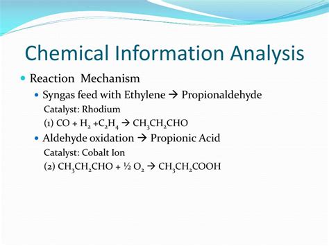 PPT - Synthesis of Propionic acid from Syngas PowerPoint Presentation, free download - ID:2168863