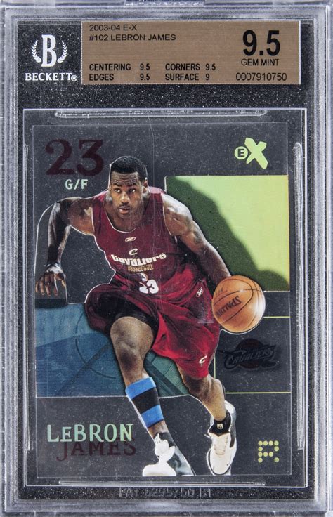 Lot Detail - 2003/04 Fleer E-X #102 LeBron James Rookie Card – BGS GEM ...