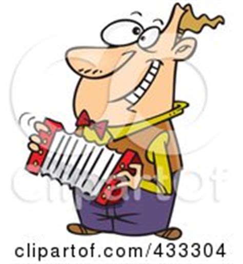 Happy Cartoon Man Playing An Accordion Posters, Art Prints by - Interior Wall Decor #433304