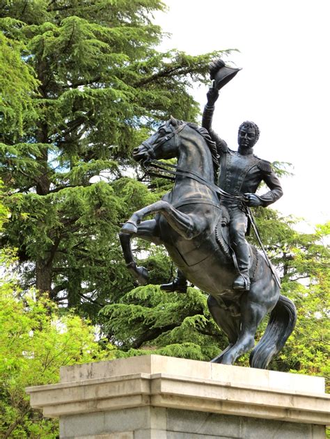 Equestrian statue of Bernardo O'Higgins in Madrid Spain