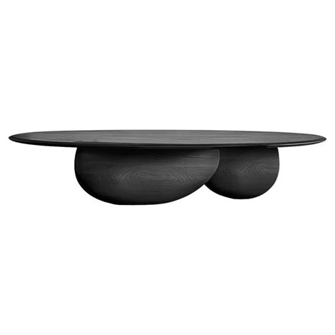 Black Tinted Oak Solid Wood Coffee Table, Fishes Series 1 by Joel Escalona For Sale at 1stDibs