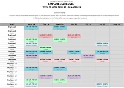 10 Free Weekly Schedule Templates for Excel | Weekly schedule template excel, Monthly schedule ...