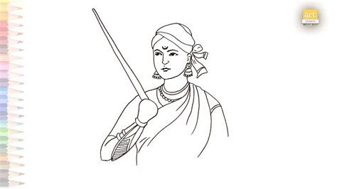 Rani lakshmi bai / Rani of Jhansi Drawing easy | How to draw Rani lakshmi bai step by step | # ...