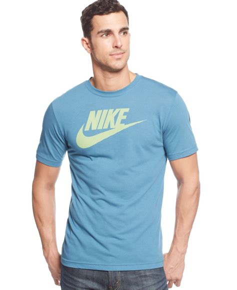 Nike Solid Futura Swoosh T-Shirt in Blue for Men | Lyst