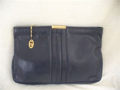 Blue Leather Clutch Bag | semashow.com