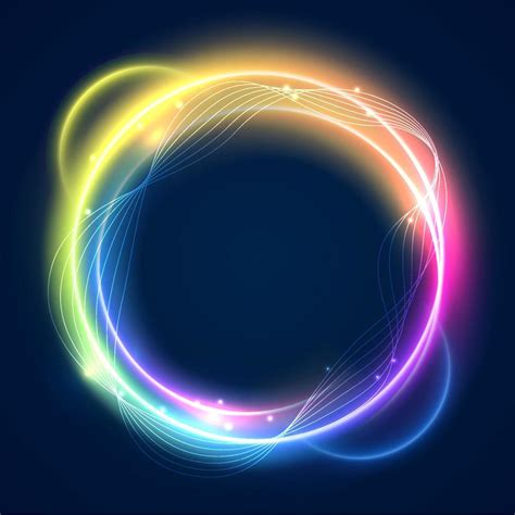 Colorful Neon Glow Circle with Sparkly Lights 15738572 Vector Art at ...