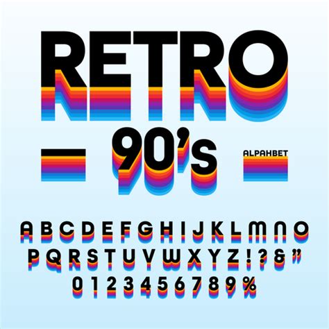 Retro 90’s Stripes Alphabet 266290 Vector Art at Vecteezy