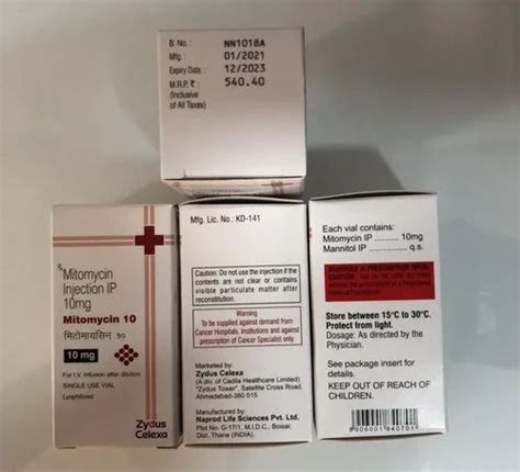 Zydus Celexa Mitomycin Injection, Dosage Form: 10MG, Packaging: 1x1 Vial at Rs 178.57/vial in Mumbai