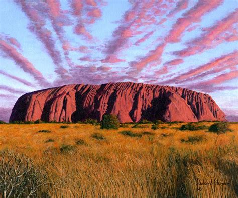 Uluru Sunset – Ayers Rock, Central Australia Painting by Richard Harpum | Saatchi Art