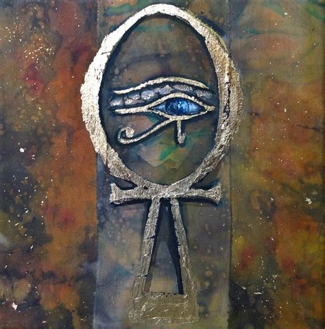 Ankh with the Eye of Horus Painting by Silk Alchemy