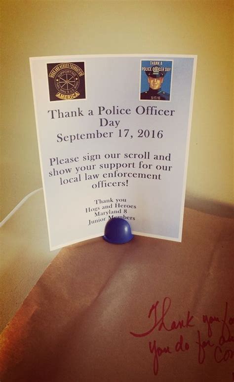 Idea for Thank A Police Officer Day - set up scrolls and have people sign them! | Police officer ...