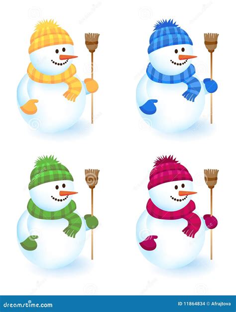 Four Snowman Stock Images - Image: 11864834