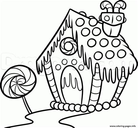 Cute Gingerbread House Coloring Pages Coloring Pages