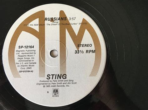 Sting Russians LP Vinyl Record 12' Single A&M Records | Etsy | Vinyl ...