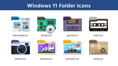 Windows 11 style Folder Icons by ivan13x on DeviantArt