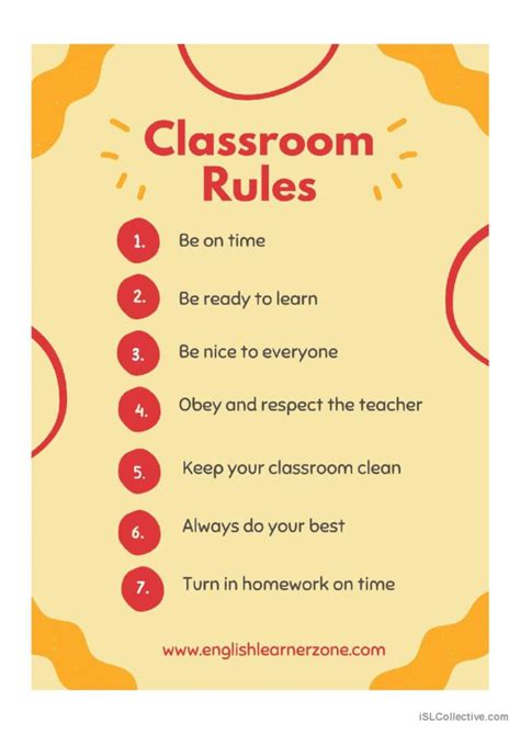 Classroom Rules Poster Classroom Rules Poster Class - almuhja.com