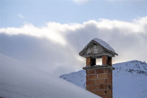 Chimney of Mountain House Covered by Snow in Dolomites Stock Image - Image of house, exterior ...