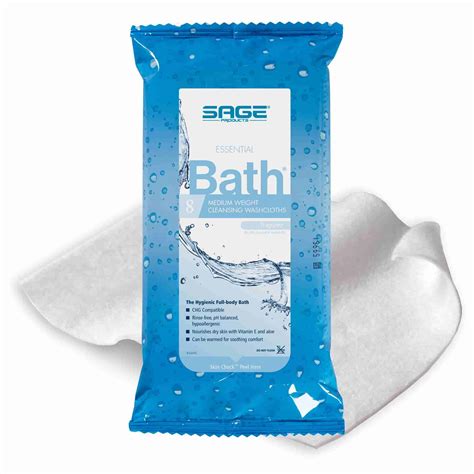 Sage Products Essential Bath Rinse-Free Wipes | Carewell