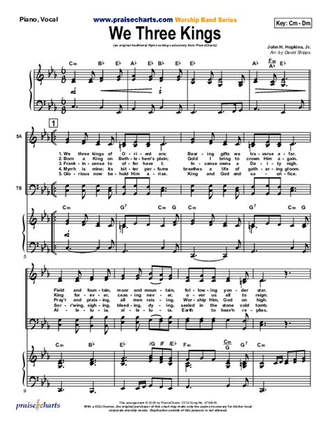 We Three Kings Sheet Music PDF (Traditional Carol / PraiseCharts) - PraiseCharts