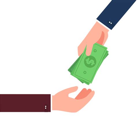 Businessman hand giving money Vector Illustration.Pay for something ...