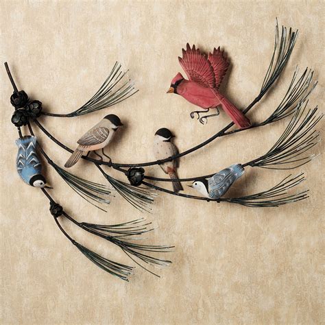 Birds in Pine Branch Wall Sculpture | Bird wall decor, Wall sculptures, Bird wall art