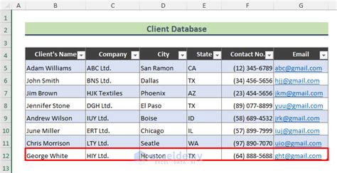 Free Excel Database Template