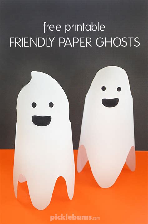 Fun Friendly Paper Ghosts - free printable - Picklebums