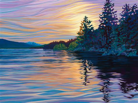 Acrylic Painting Sunset Over Water - BEST PAINTING