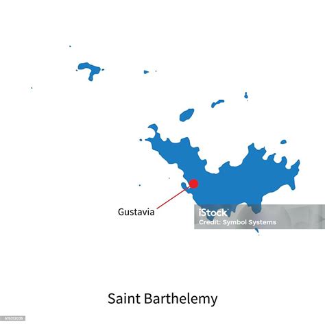 Detailed Vector Map Of Saint Barthelemy And Capital City Gustavia Stock Illustration - Download ...