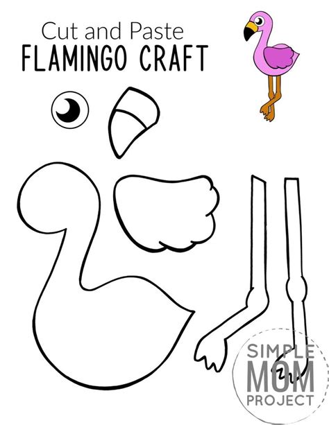 Easy Cut and Paste Flamingo Craft with Free Template | Flamingo craft, Free printable crafts ...