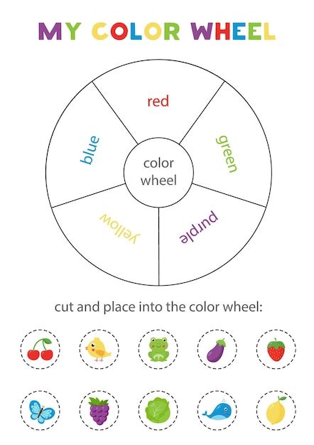 Premium Vector | Color wheel for kids. Learning colors game. Printable worksheet for preschool.