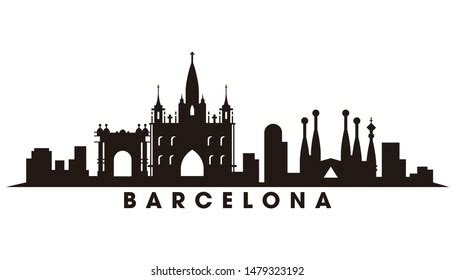 Barcelona Skyline Landmarks Silhouette Vector Stock Vector (Royalty Free) 1479323192 | Shutterstock