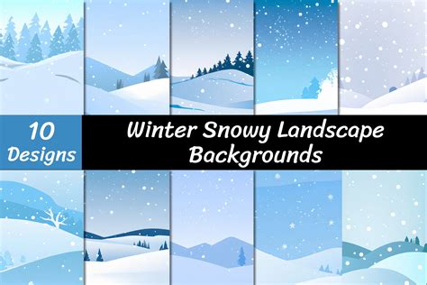 Winter Snowy Landscape Backgrounds Graphic by VYCstore · Creative Fabrica