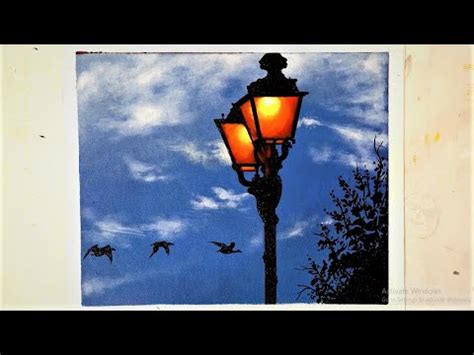 Easy Street Lamp Painting | acrylic Painting | step by step - YouTube