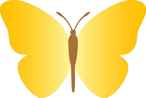 Simple Yellow Butterfly - Free Clip Art