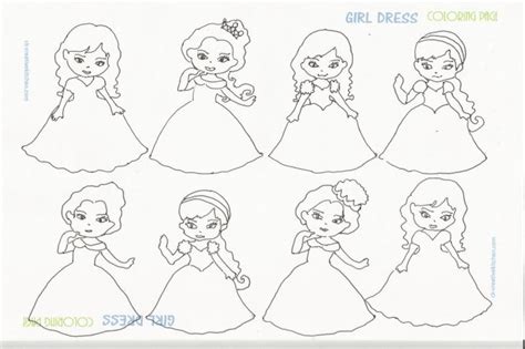 Girl dress coloring pages - Creative Kitchen