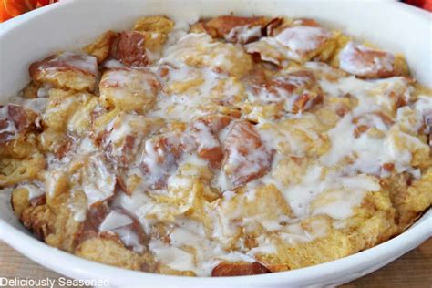 Easy Pumpkin Spice Bread Pudding - Deliciously Seasoned