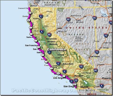 Highway 1 california map | Pacific coast highway california, Pacific ...