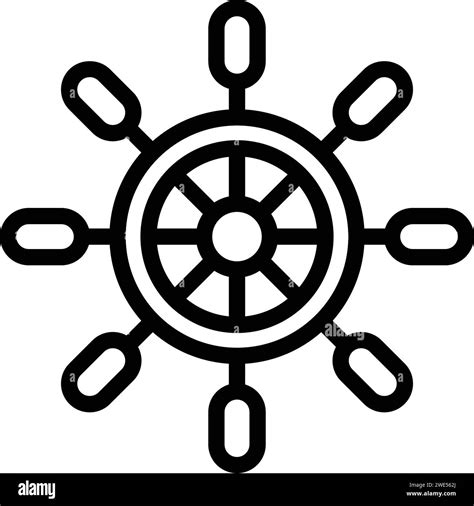 Ship steering wheel icon outline vector. Lisbon ship. Europe sea ...