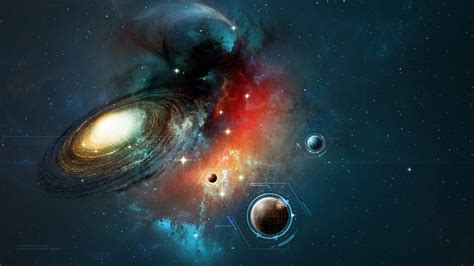 digital Art, Universe, Space, Planet, Galaxy, Spiral Galaxy, Text ...