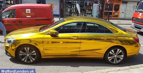 Gold Chrome Mercedes-Benz AMG CLA 45 in Street 😎🚗 | Mercedes benz amg, Mercedes benz, Benz