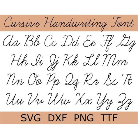 Buy Cursive Font SVG TTF, Cursive Font, Handwriting Font, School Font, Script Font, Digital ...