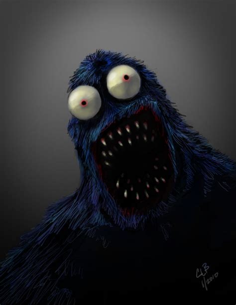 Seasame Street Horror: Cookie Monster by IsoBan on DeviantArt