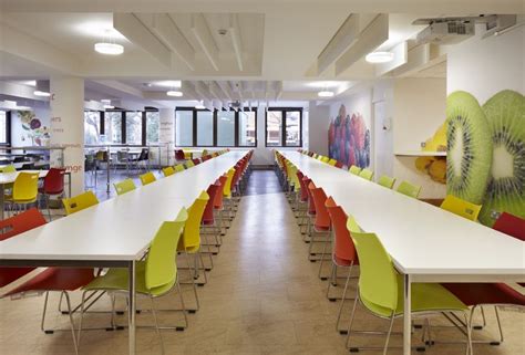 Putney High School Dining Hall- colourful, space-saving and functional - designed by school ...