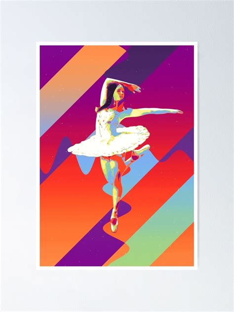 "Ballet dancer en pointe with open arms - stylish vibrant modern art" Poster by MintGubbins ...