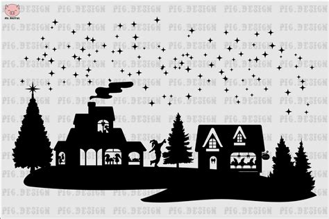 Christmas Scene Christmas Village SVG Graphic by PIG.Digital · Creative Fabrica