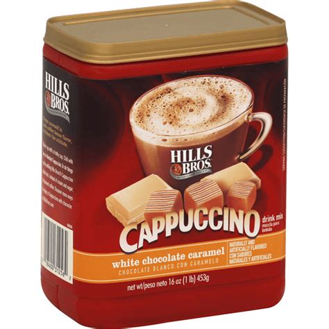 Hills Bros Cappuccino Drink Mix, White Chocolate Caramel | Instant | Harter House