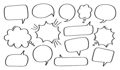 Premium Vector | Set hand drawn speech bubble or chat bubble.