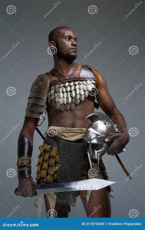 Roman Gladiator Helmet, As Worn By Gallus Or Murmillo Gladiators Royalty-Free Stock Image ...